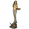 factory supplied high quality bronze copper mermaid statue sculpture for outdoor decoration
